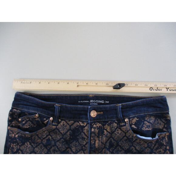 Chicos The Platinum Jegging Jeans Size 0.5 Small 6 Gold Coated Dark Wash 32x27 - Picture 5 of 14